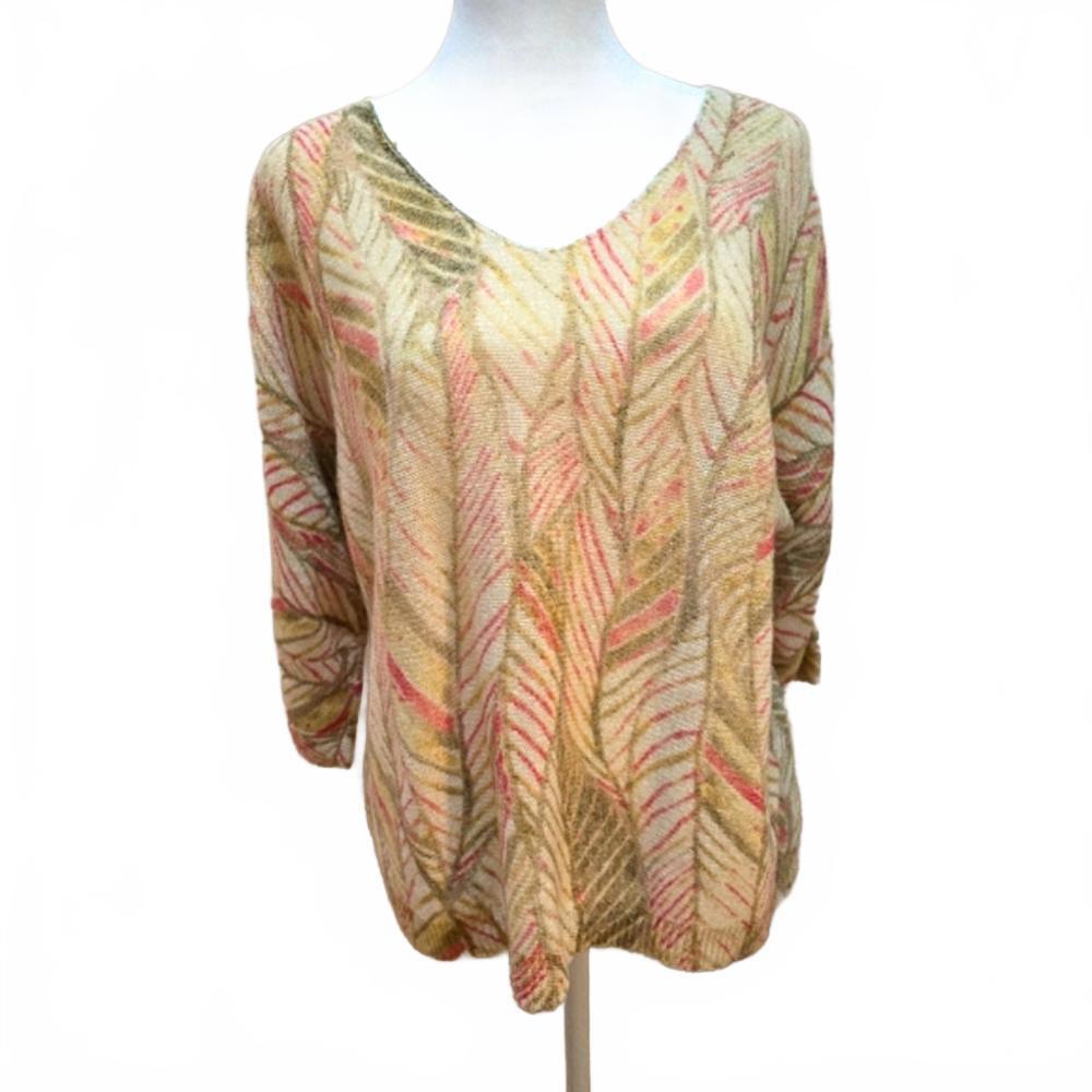 Chic Leaf Print Sweater - Perfect for Layering